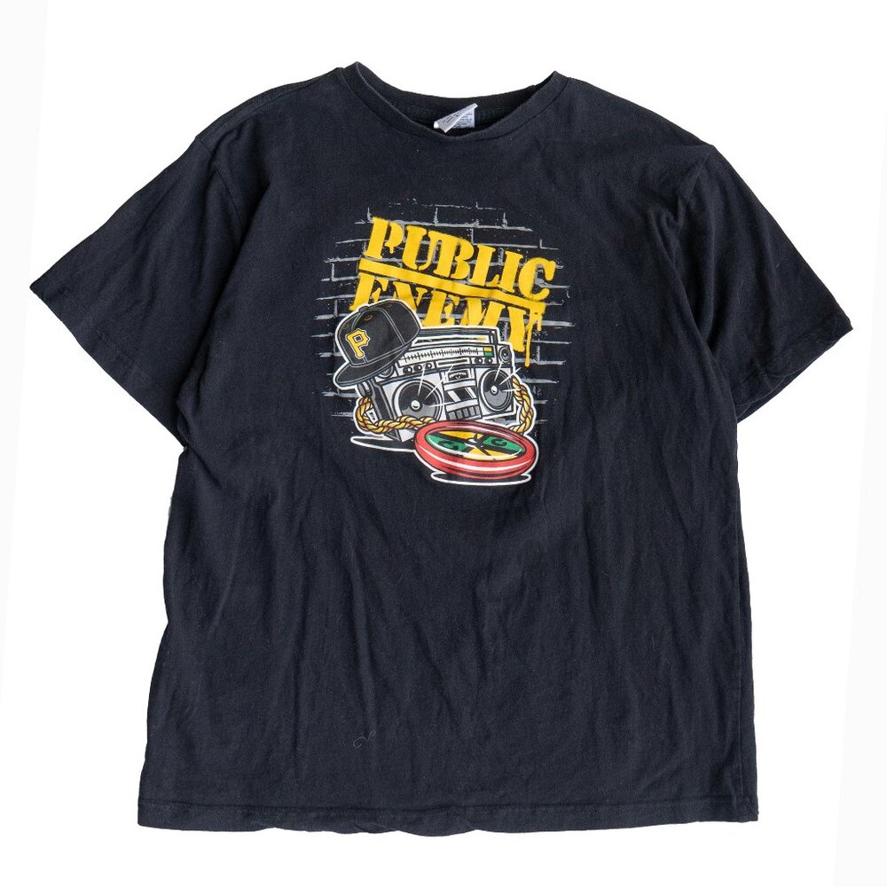 Public Enemy T Shirt 100% Cotton Cross Colours Black 90s Old School Graphic Tee